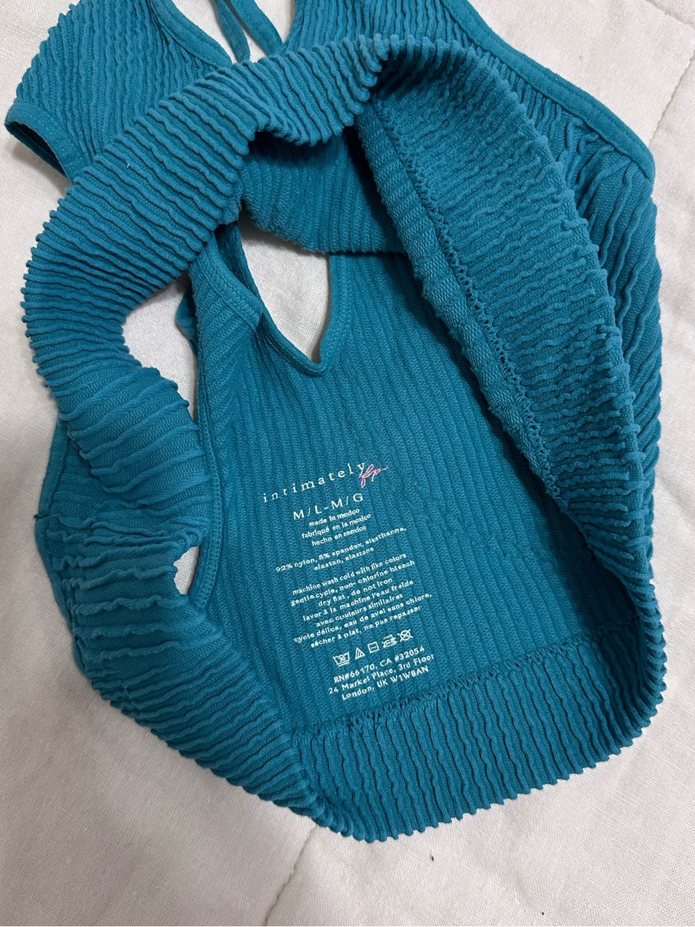 FP Intimately Teal Ribbed Cropped Bra - Picture 4 of 4